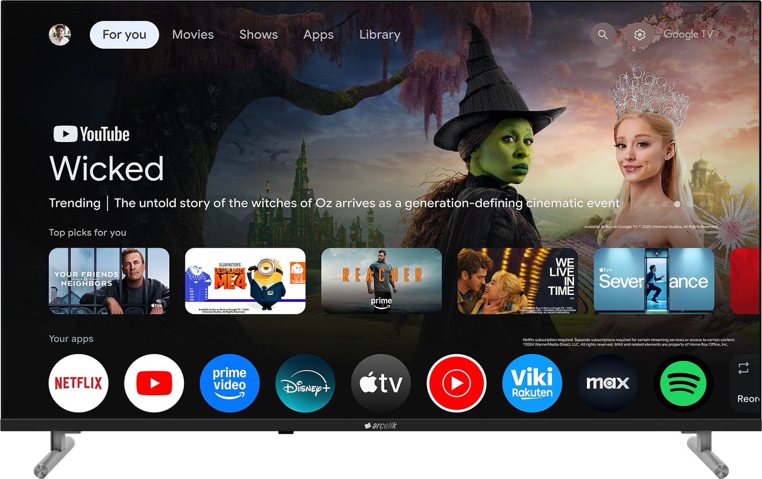 Arçelik 7 Serisi 43" UHD Google TV - A 743 C Smart TV