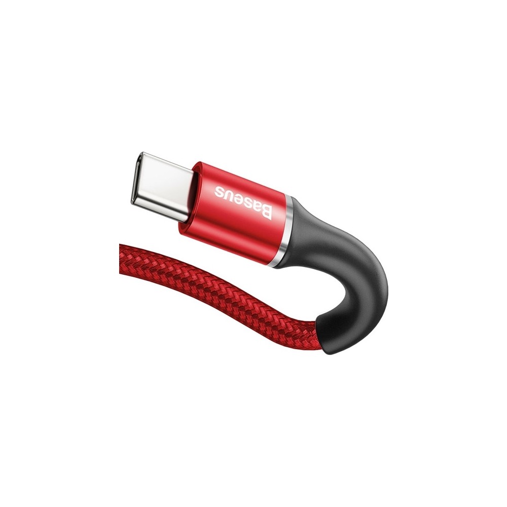 Baseus CATGH-H09 Halo Type-C 40W Flash Şarj USB Şarj Kablosu 2 mt Kırmızı