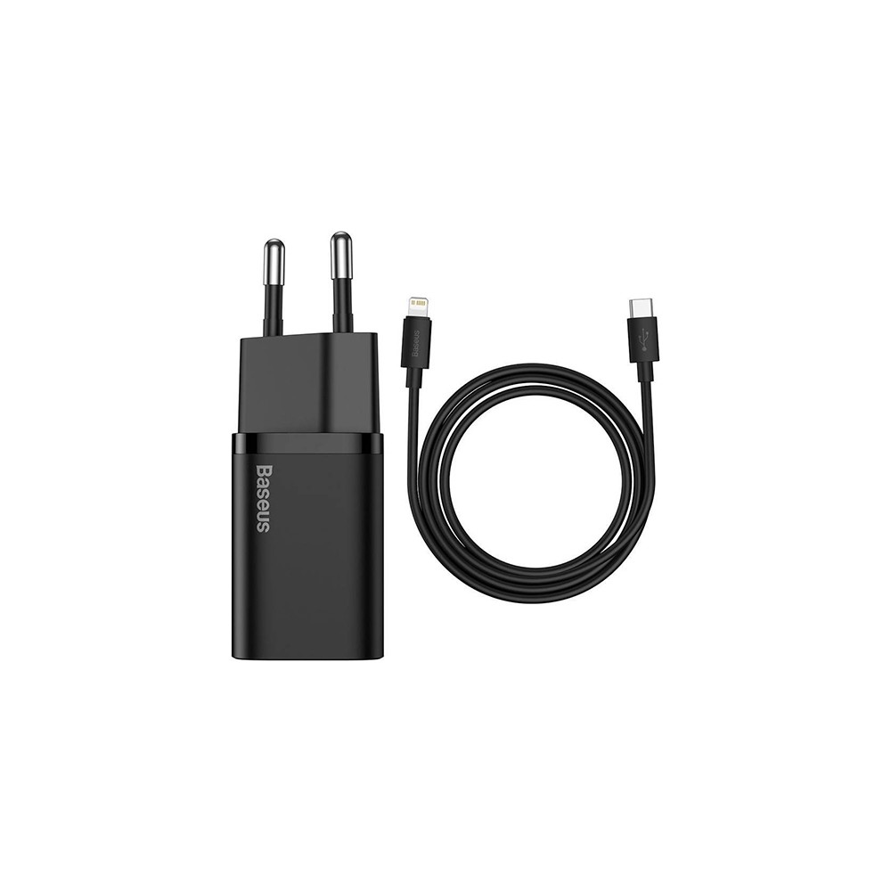 Baseus Super Si 1c 20W Hızlı Şarj Adaptörü + Type-C To Lightning iPhone Uyumlu 1m Şarj Kablosu TZCCSUP-B01