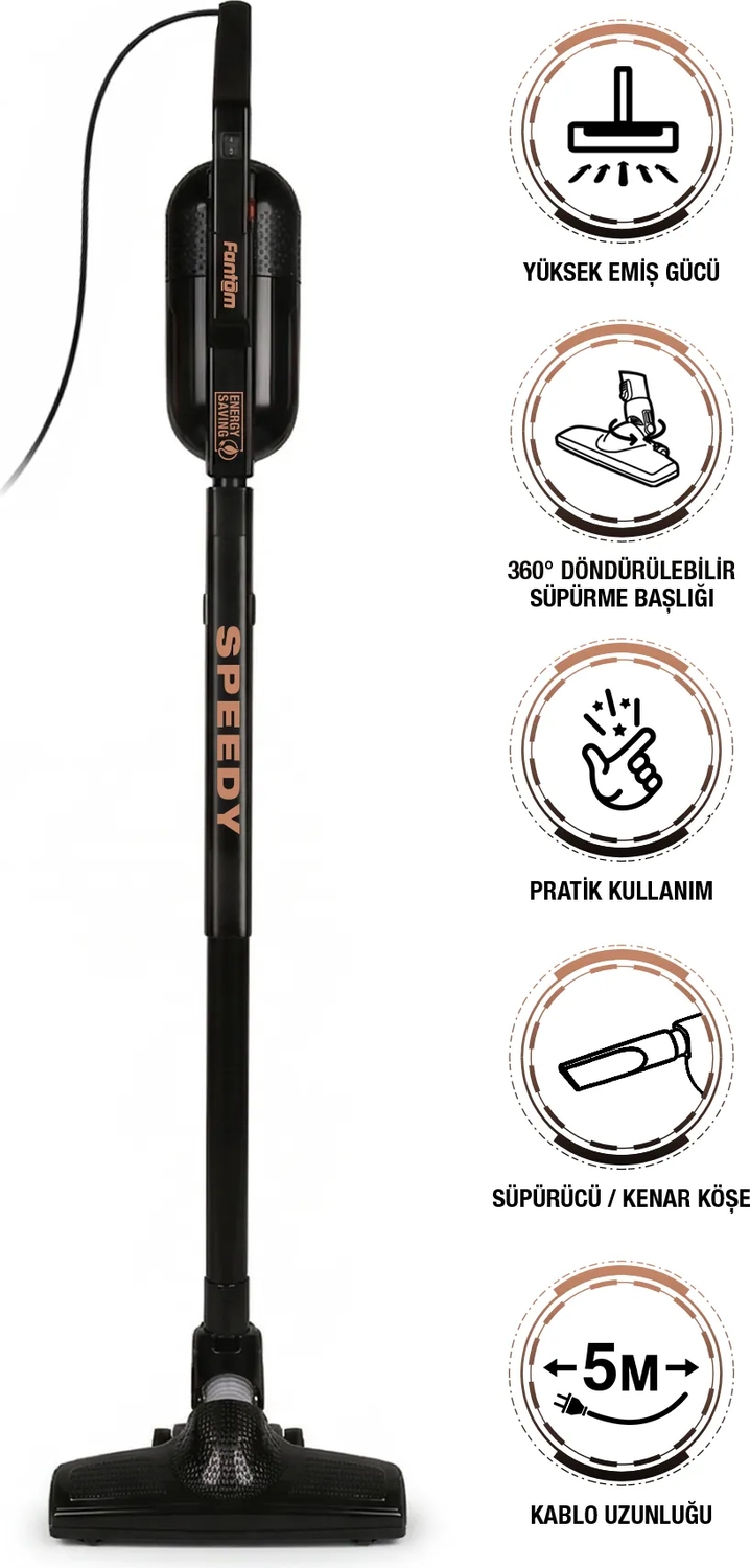 Fantom Speedy Pro Du 2100 Dikey Süpürge Siyah 1 L Toz Hacmi ile Ekonomik ve Kullanım Kolaylığı