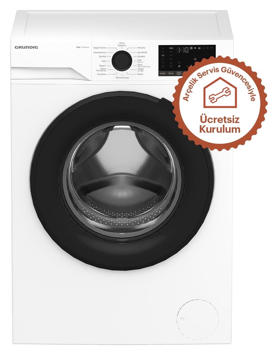 Grundig GPWM 91613 A 1000 Devir 9 kg Çamaşır Makinesi
