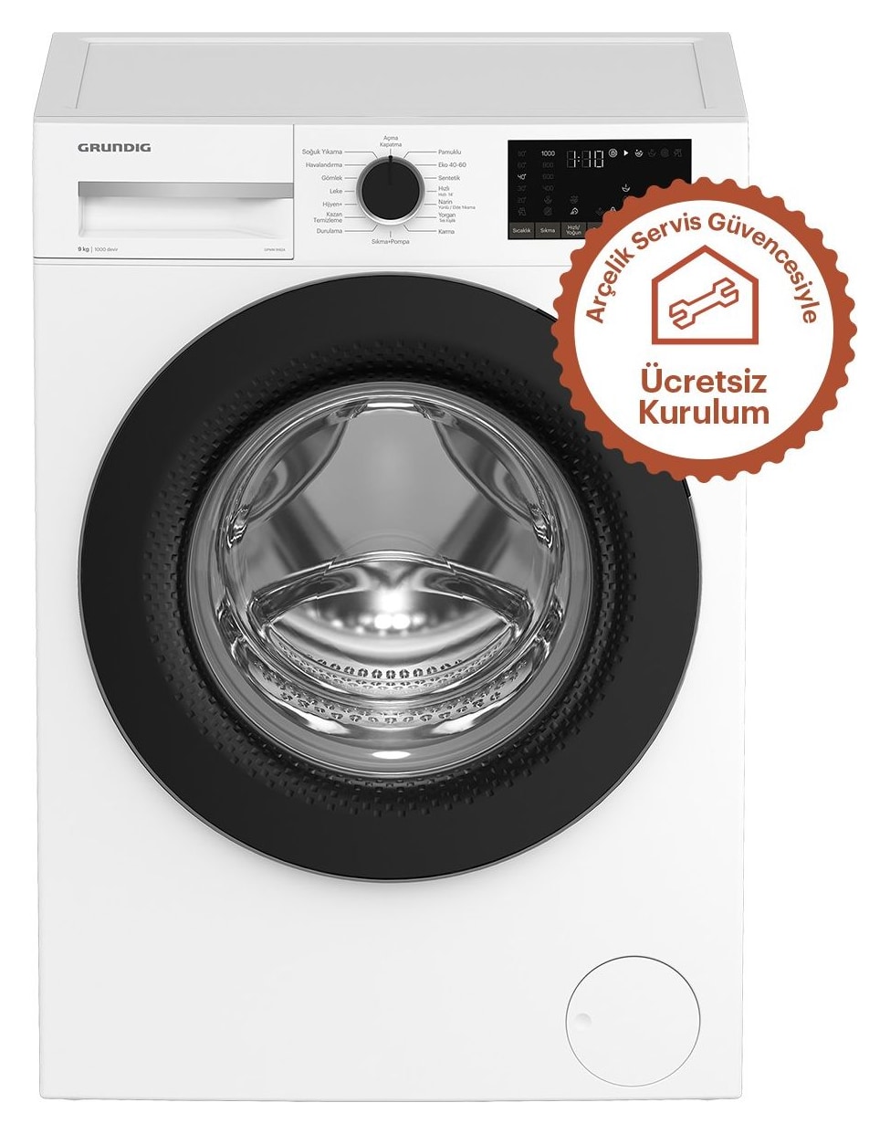 Grundig Gpwm 91624 9 kg Yıkama Kapasiteli Çamaşır Makinesi A Enerji Sınıfı 1000 Devir Hızı