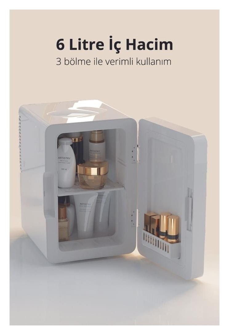 Kiwi KRF-2505 Taşınabilir Kozmetik Mini Buzdolabı Beyaz Renkli LED Işıklı Soğuk - Sıcak Ayarlı Özellik