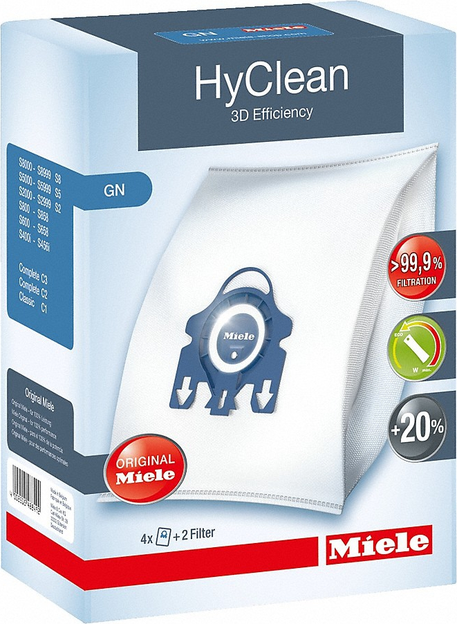 Miele Toz Torbası Gn Tipi 4 Adet + 2 Filtre ile %99,9 Filtrasyon Sağlayan Aksesuar