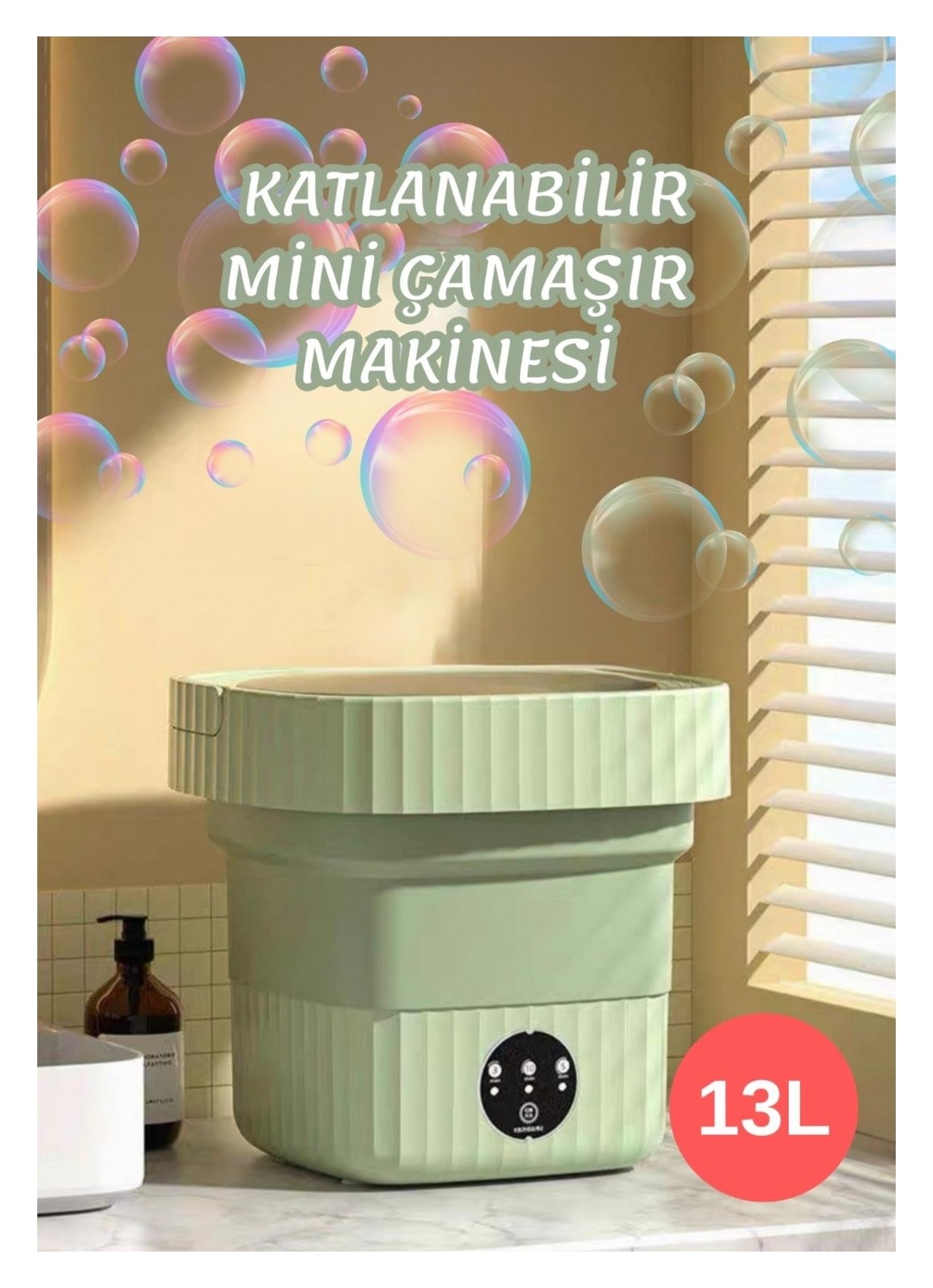 Mucosan Katlanabilir Mini Çamaşır Makinesi 13 L Taşınabilir Çamaşır Makinesi ve Kurutma Özellikli – Yurtlar, Seyahatler, Küçük Evler, Havlular ve Iç Çamaşırları Için Yer Tasarruflu Çamaşır Yardımcısı