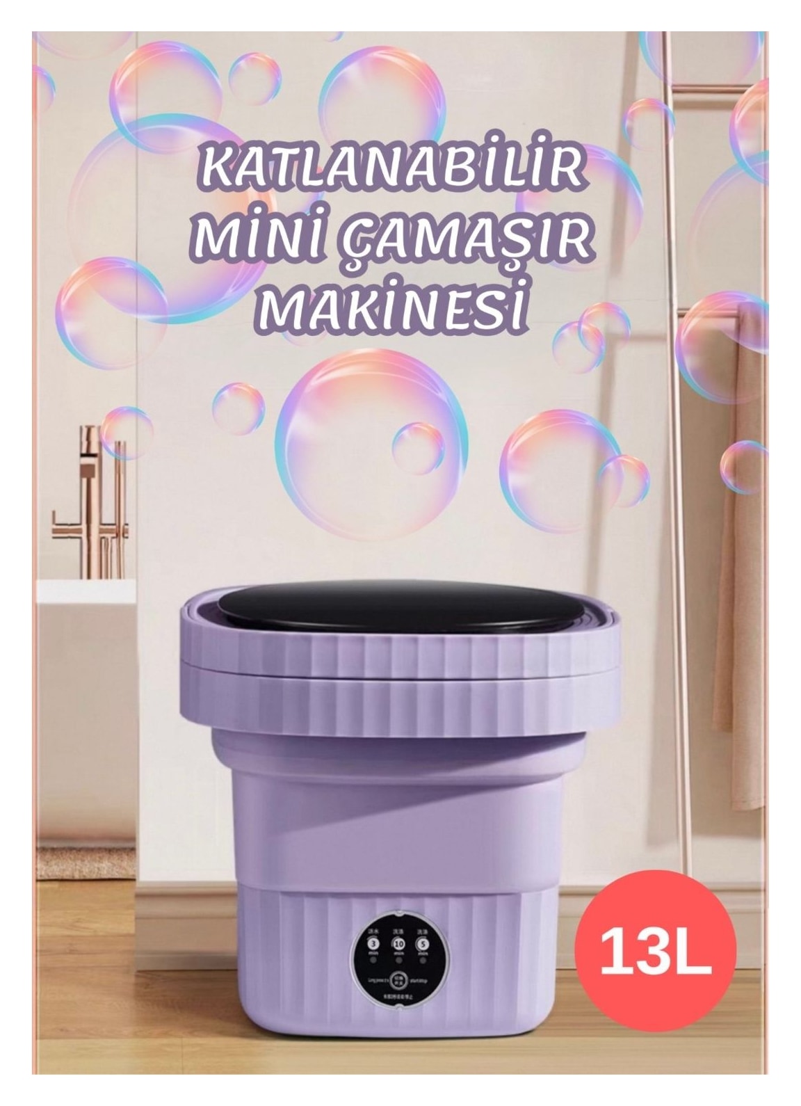 Mucosan Katlanabilir Mini Çamaşır Makinesi 13 L Taşınabilir Çamaşır Makinesi ve Kurutma Özellikli – Yurtlar, Seyahatler, Küçük Evler, Havlular ve Iç Çamaşırları Için Yer Tasarruflu Çamaşır Yardımcısı