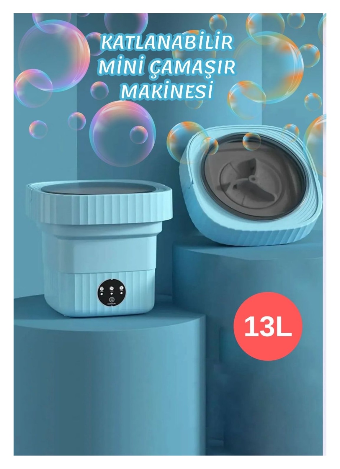 Mucosan Katlanabilir Mini Çamaşır Makinesi 13 L Taşınabilir Çamaşır Makinesi ve Kurutma Özellikli – Yurtlar, Seyahatler, Küçük Evler, Havlular ve Iç Çamaşırları Için Yer Tasarruflu Çamaşır Yardımcısı