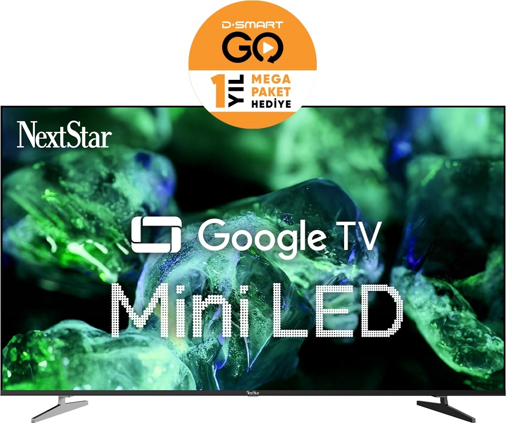 Nextstar YE-65IDWG11 65'' 165 Ekran Uydu Alıcılı 4K Ultra HD Google MiniLED TV