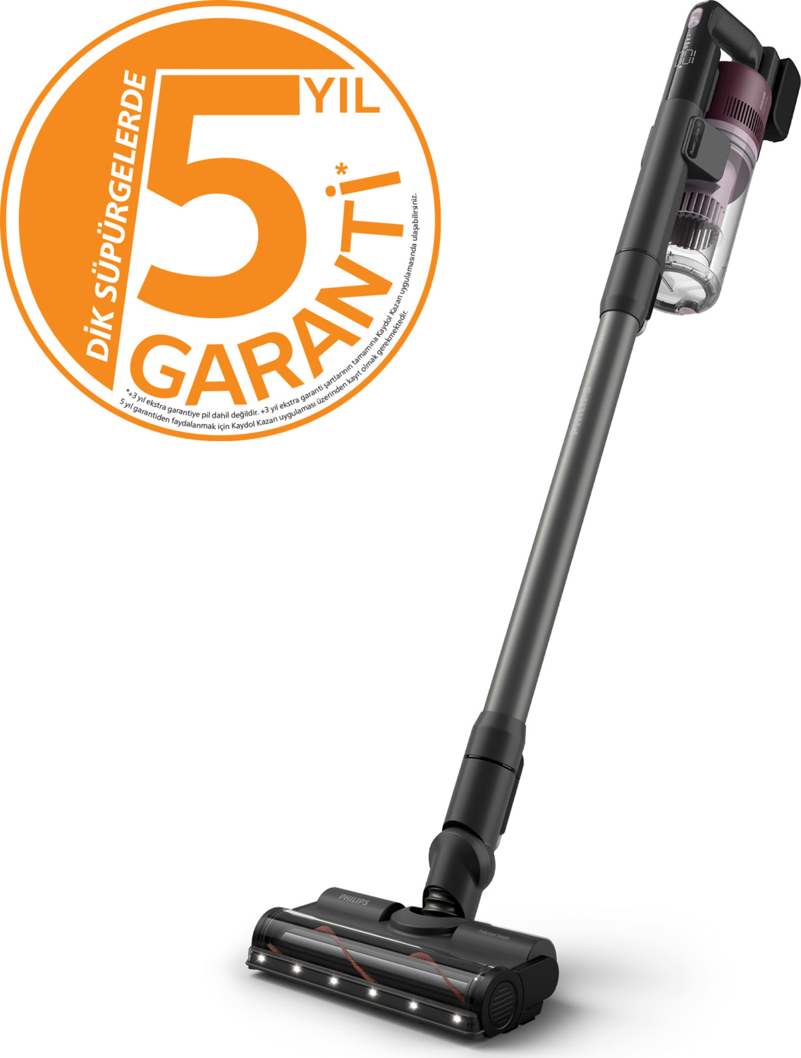 Philips 6000 Serisi Kablosuz Dik Süpürge, 25.2 V, PowerCyclone 11, TriActive LED başlık, XC6453/10