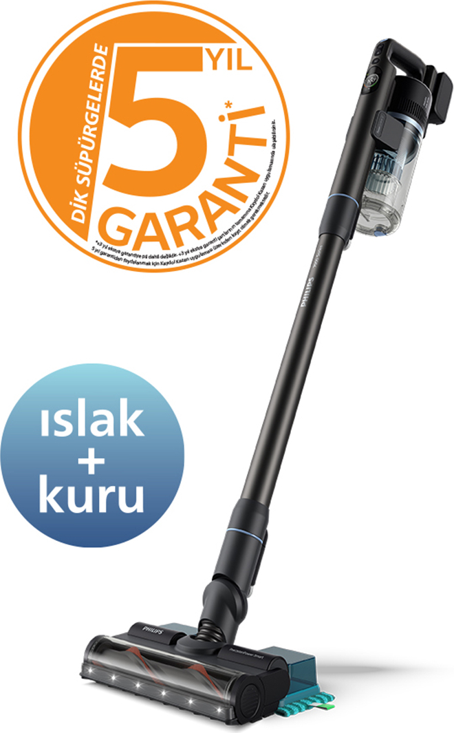 Philips 7000 Serisi Aqua 25.2 V Kablosuz Dik Süpürge, PowerCyclone 12, TriActive Başlık, 80 dk'ya kadar Çalışma, 3 Aşamalı Filtreleme, XC7053/01
