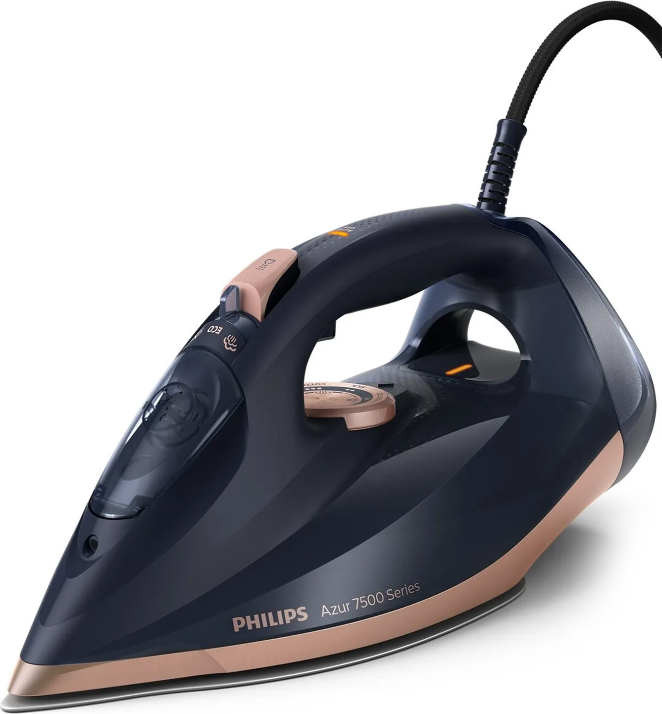 Philips 7500 Serisi Buharlı Ütü, 3200W, 55 g/dk Sürekli Buhar, SteamGlide Elite, 260 g Şok Buhar, Mavi/Altın Rengi, DST7510/80