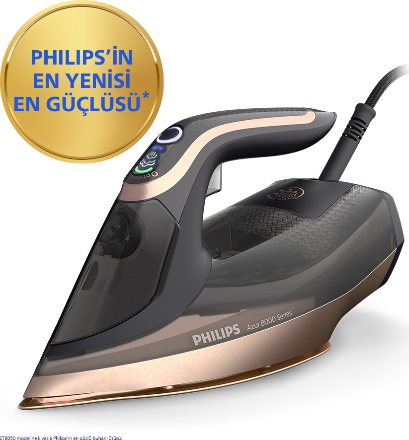 Philips Azur 8000 Serisi 3000 Watt Buharlı Ütü DST8070/80 Kireç Önleme Özelliği ile Güçlü Buhar