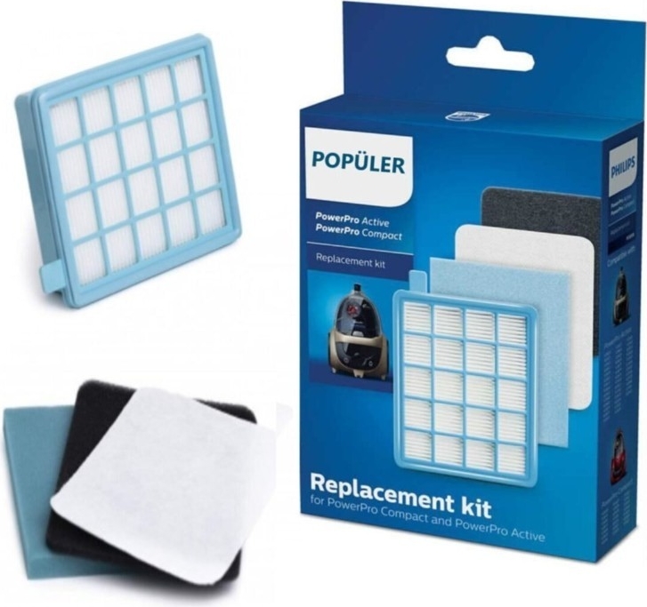Philips Powerpro Compact FC9323/07 Hepa Filitre Seti Yüksek Performanslı Filtre ile Alerjenleri Hapseder