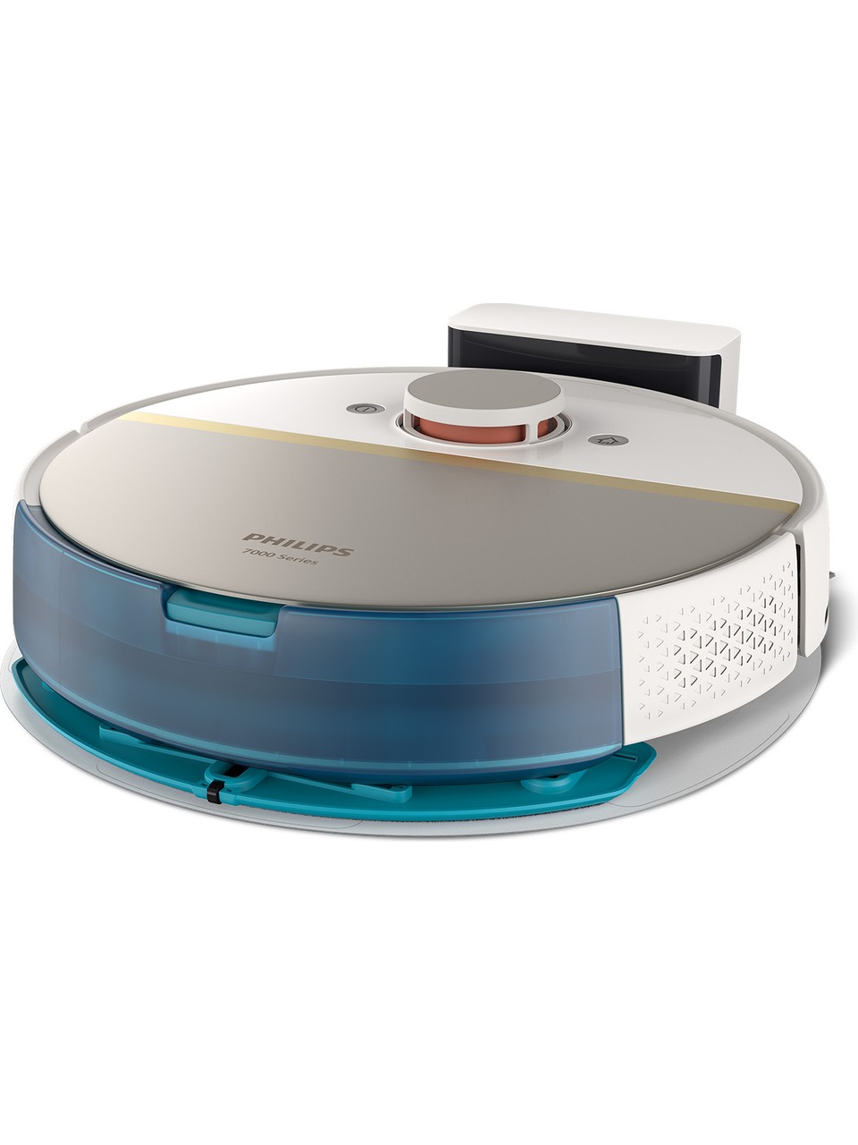 Philips XU7000/02 7000 Serisi HomeRun Aqua Islak Kuru Robot Süpürge, Sarj İstasyonlu, İpek Beyaz ve Altın Sarısı,