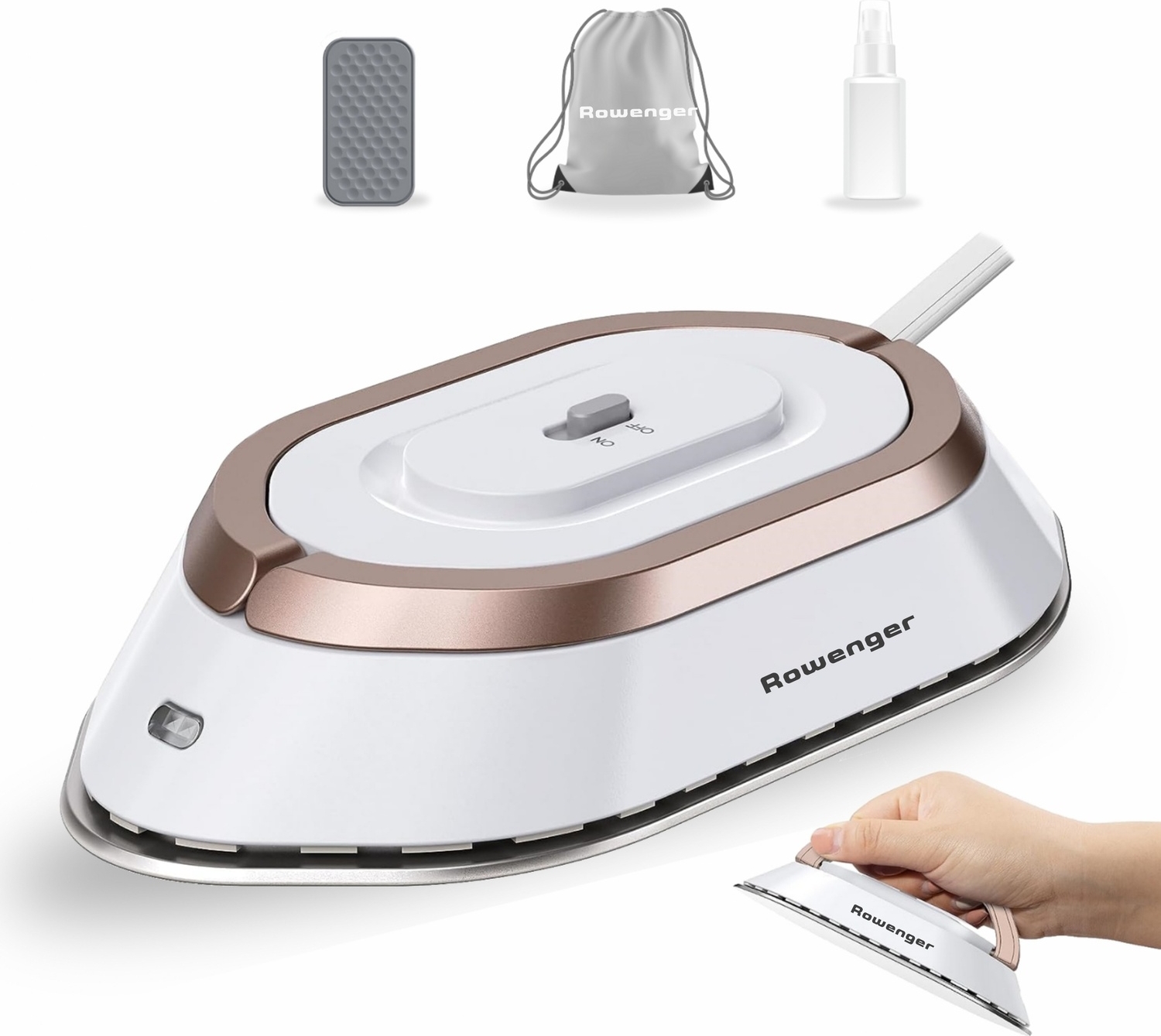 Rowenger NB301 Mini Seyahat Ütüsü Çift Voltaj Dünya Çapında Kullanıma Uygun White